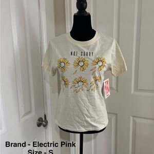 Electric Pink Women's Cream Sunflower Tee